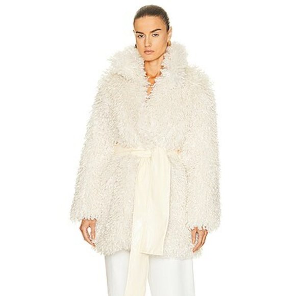 STAUD Cream Teddy Jacket - Picture 2 of 6